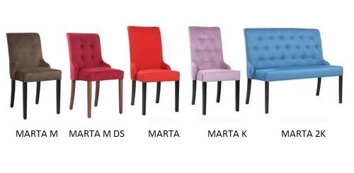 Restaurační židle a lavice modelové řady MARTA.